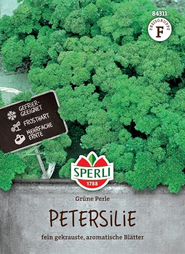 Sperli Petersiliensamen Grüne Perle - Hochwertiges Saatgut Bio für Kräuterbeet & Topf, Gefriergeeignete Petersilie, Mehrfachernte, Würzig & Ertragreich von Sperli
