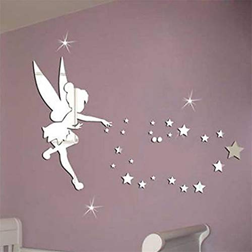 Sperrins Cartoon Home Decor Fee Blowing Stars Wandtattoo DIY Abnehmbare Spiegel Wandaufkleber Für Mädchen Jungen Schlafzimmer Wand Schönheit Adds von Sperrins