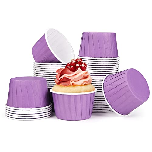 SPESH 50 Stücke Papier Muffinförmchen Mini Cupcake Formen für Hochzeiten,Geburtstage,Weihnachten (Violett) von Spesh