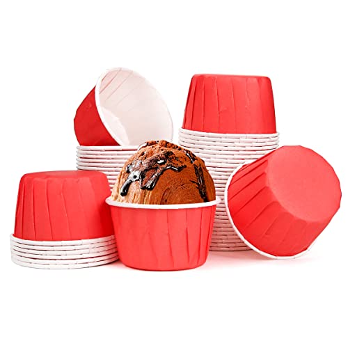 Spesh 50 Stücke Papier Muffinförmchen Mini Cupcake Formen für Hochzeiten,Geburtstage,Weihnachten (Rot) von Spesh