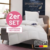 SPESSARTTRAUM Gänsedaunenbettdecke + Kopfkissen "Premium******", (Spar-Set), Sparset: 4 Wärmeklassen, 135x200 cm & 155x220 cm von Spessarttraum