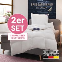 SPESSARTTRAUM Gänsedaunenbettdecke + Kopfkissen "Premium******", (Spar-Set), Sparset: 4 Wärmeklassen, 135x200 cm & 155x220 cm von Spessarttraum