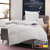 SPESSARTTRAUM Gänsedaunenbettdecke "Premium****, hergestellt in Deutschland", Füllung 100% Gänsedaunen, Klasse 1, Downpass zertifiziert, Bezug 100% Baumwolle, nachhaltig (Made in Green), Hausstauballergiker geeignet, (1 St.) von Spessarttraum