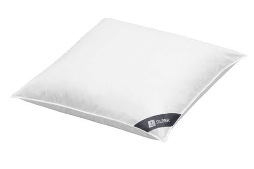 Spessarttraum Faserkissen Silber, 80x80, Kopfkissen, Made in Germany, Oeko-TEX, Allergiker geeignet, waschbar bis 60 Grad, weiß von Spessarttraum