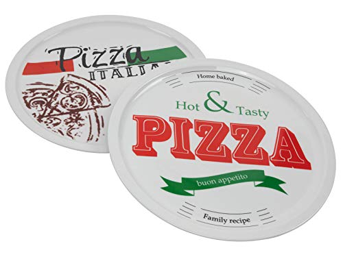 2er Set Pizza Teller - 31,5 cm - Pizzateller Speiseteller Porzellan Geschirr Tellerset von Spetebo