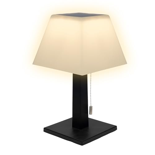 2in1 Solar und Akku Tischleuchte für Außen und Innen - 28 cm - LED Tischlampe mit 3 Helligkeitsstufen in warm weiß - Deko Beleuchtung Gartenleuchte Nachtisschlampe Innen und Außen wiederaufladbar von Spetebo