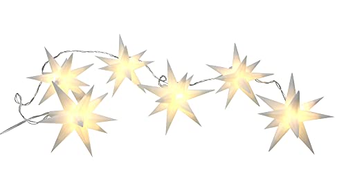 Spetebo 3D Stern Lichterkette mit 6 LED mit Timer - 150 cm - Sternen Lichterkette Batterie betrieben für Innen & Außen von Spetebo