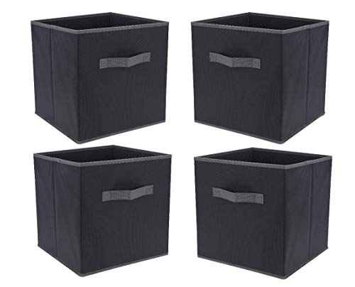 4er Set Aufbewahrungsbox anthrazit 30x30 cm - Regal Würfel Box Faltbox Stoffbox Faltkiste Ordnungsbox von Spetebo