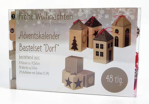 Adventskalender Dorf mit 24 Boxen zum selber befüllen - DIY Kalender Bastelset von Spetebo