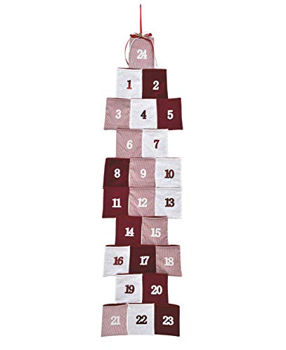 Adventskalender zum Hängen mit 24 Taschen - 118x33 cm - Wand Kalender zum befüllen von Spetebo