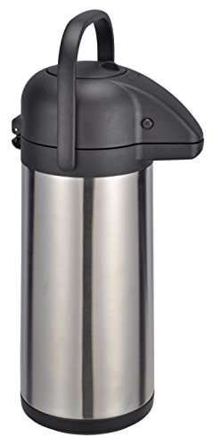 Airpot Pumpkanne aus Edelstahl - 3 Liter - Isolierkanne für heiße und kalte Getränke - Thermo Kaffee Tee Kanne Getränke Spender doppelwandig drehbar auslaufsicher von Spetebo