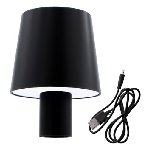 Akku Touch Flaschenleuchte 60 LED 14 x 10 cm - schwarz - Flaschenlicht warm und kalt weiß zum Aufstecken auf Flaschen - Deko Lampe Tischleuchte dimmbar wiederaufladbar für Innen von Spetebo