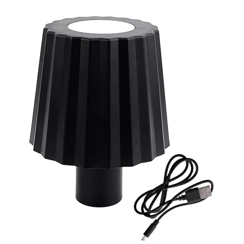 Akku Touch Flaschenleuchte geriffelt 14 x 10 cm - schwarz - Flaschenlicht warm und kalt weiß zum Aufstecken - Deko Flaschen Lampe Tischleuchte dimmbar wiederaufladbar für den Innenbereich von Spetebo