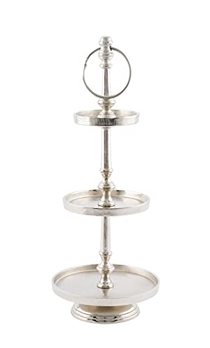 Spetebo Aluminium Etagere silber - 45 cm - 3 Etagen Vintage Deko Servier Ständer Platte Bonboniere von Spetebo