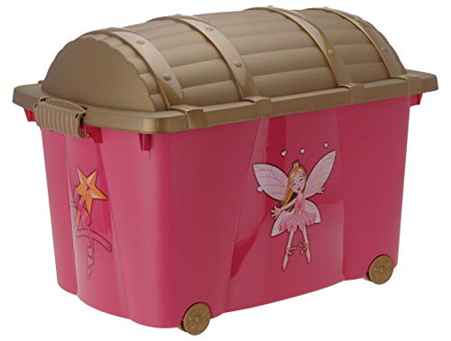 Aufbewahrungsbox für Mädchen mit 57 Liter Volumen - Prinessin Box - Spielzeugtruhe Fee Spielzeugbox Kinderzimmer Aufbewahrungsbox von Spetebo