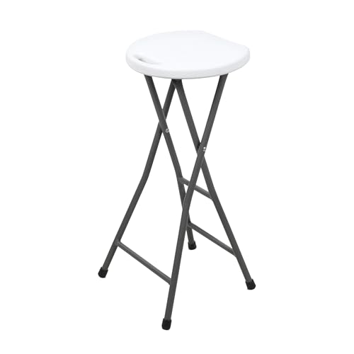 Barhocker klappbar mit Metall Gestell Belastbarkeit 100 kg - 70 x 27 cm - Metall Tresenhocker faltbar mit Kunststoff Sitzfläche - Barstuhl Stehstuhl für Bar und Tresen faltbar ohne Rückenlehne von Spetebo