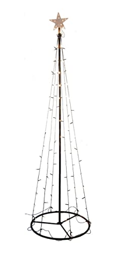 Beleuchteter LED Weihnachtsbaum in Kegel Form - Höhe 180 cm / 90 Lichter warmweiß - Deko Baum Tannenbaum Außen von Spetebo