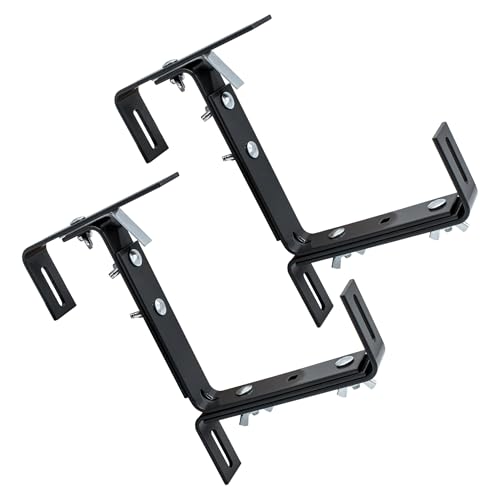 Blumenkasten Halter Vario grau verstellbar - 2er Set - Metall Halterung für Geländer von 4-15 cm Breite - Balkongeländer Mauer Pflanzkasten Haken variabel von Spetebo