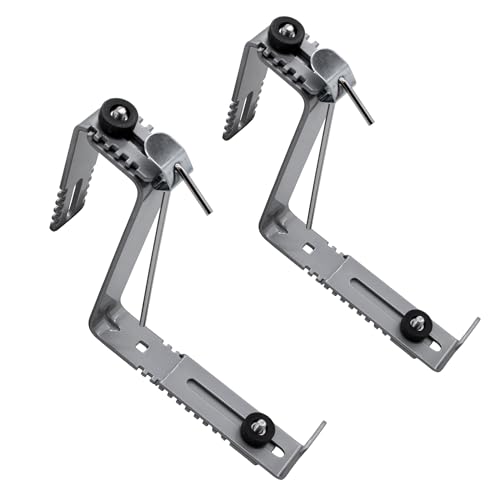 Blumenkasten Halter grau bis 50 kg individuell verstellbar - 2er Set - Metall Halterung für Balkongeländer von 4-12 cm - Geländer Mauer Pflanzkasten Haken variabel von Spetebo