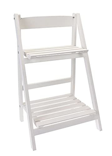 Spetebo Blumenregal in weiß mit 2 Böden - Pflanztreppe Blumenregal Blumenbank Blumentreppe Blumen Ständer Etagere von Spetebo