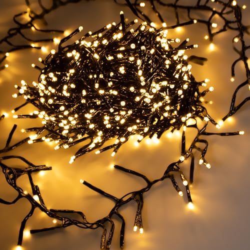Büschel Lichterkette soft gold 5,5 m dimmbar mit Timer - 588 LED - Weihnachtslichterkette extra warm weiß mit Stecker - Garten Deko Weihnachtsbaum Beleuchtung wasserdicht von Spetebo