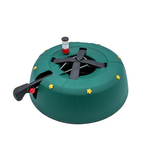 Christbaum Ständer grün mit Einseiltechnik und Fußhebel - 32 cm - Weihnachtsbaumständer mit Wassertank für Bäume bis 2 m - Tannenbaumständer Baumhalter Baumständer Baumfuß für echte Tannen von Spetebo