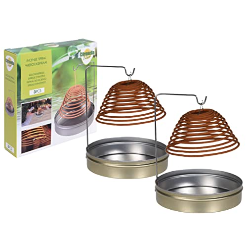 Citronella Räucherspirale mit Halterung und Aufbewahrungsdose - 2er Set mit insgesamt 6 Spiralen - Zitronen Räucherstäbchen gegen Mücken - Zitronengras Rauchspirale Insektenabwehr Mückenschutz Citronella Räucherspirale mit Halterung und Aufbewahrungsdose - 2er Set mit insgesamt 6 Spiralen - Zitronen Räucherstäbchen gegen Mücken - Zitronengras Rauchspirale Insektenabwehr Mückenschutz von Spetebo