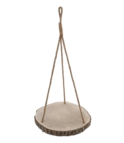 Deko Baumscheibe mit Rinde - 35 cm - Holz Scheibe mit Naturkordel zum Hängen - Echtholz Blumenampel Hängedeko Hängeregal Astscheibe Pflanzentablett von Spetebo