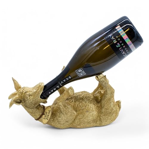 Deko Flaschenhalter Ziege in Gold - 29 x 10 cm - Saufziege Weinflaschen Halter - Tischdeko Figur Skulptur Weinhalter Flaschenständer trinkende durstige Tiere Deko Flaschenhalter Ziege in Gold - 29 x 10 cm - Saufziege Weinflaschen Halter - Tischdeko Figur Skulptur Weinhalter Flaschenständer trinkende durstige Tiere von Spetebo