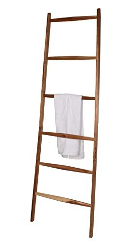 Deko Holz Leiter - 170 x 55 cm - Handtuchhalter aus Akazienholz braun - Wand Dekoration für Bad Wohnbereich und Schlfazimmer von Spetebo