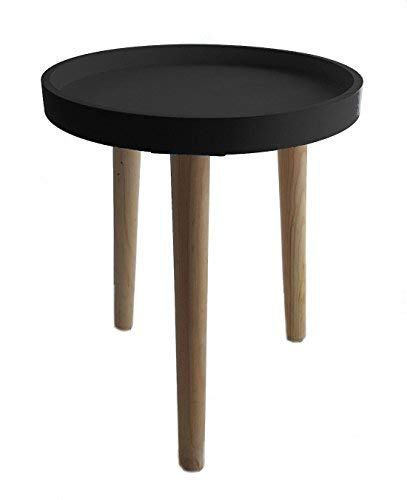 Deko Holz Tisch 36x30 cm - schwarz - Kleiner Beistelltisch Couchtisch Sofatisch von Spetebo
