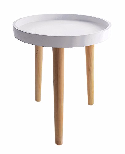 Deko Holz Tisch 36x30 cm - weiß - Kleiner Beistelltisch Couchtisch Sofatisch von Spetebo