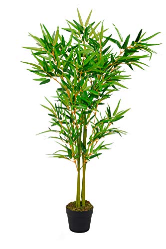 Spetebo Deko Pflanze Bambus mit echten Stämmchen im Topf 115 cm von Spetebo