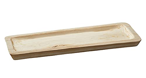 Spetebo Deko Tablett aus Paulownia Holz - 50 x 17 cm - Natur Dekoration Tablett Serviertablett Kerzentablett Tisch Obst Schale von Spetebo