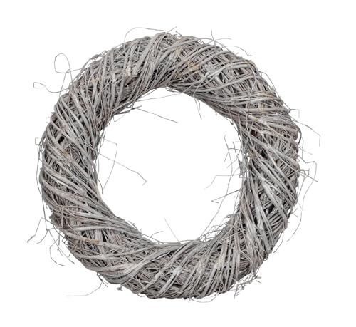 Deko Weidenkranz White Washed - 30 cm - Rattankranz zum Dekorieren - Weide Türkranz Tischkranz Adventskranz Dekokranz Holzkranz Rattan Kranz aus Holz geflochten zum Dekorieren von Spetebo