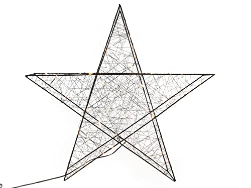 Deko Weihnachts Stern in schwarz - mit 120 warmweißen LEDs - 58x58 cm - Timer/Dimmer Weihnachtsdeko Innen Außen zum Aufhängen Deko Weihnachts Stern in schwarz - mit 120 warmweißen LEDs - 58x58 cm - Timer/Dimmer Weihnachtsdeko Innen Außen zum Aufhängen von Spetebo