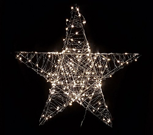 Spetebo Deko Weihnachts Stern mit 120 warmweißen LEDs - 58x58 cm - Weihnachtsdeko Innen Außen zum Aufhängen von Spetebo
