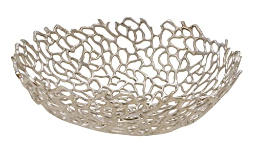 Spetebo Design Schale aus Aluminium - Ø 40 cm - Edle Deko Metallschale - Alu Gitterschale Tischdeko silber rund hochwertig modern von Spetebo