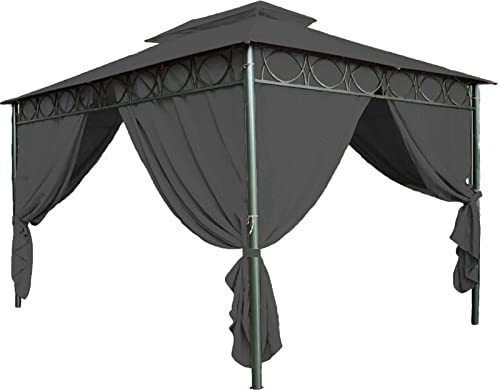 Ersatzdach für Pavillon Cape Town 4x3 in anthrazit - Pavillondach wasserdicht - PVC Beschichtung von Spetebo