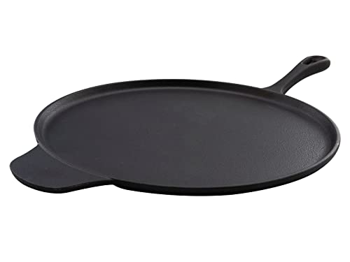 Spetebo Gusseisen Pizza und Crepes Pfanne - 30 cm - Gusspfanne Servierpfanne Gusseisenpfanne für Herd Grill und Ofen von Spetebo