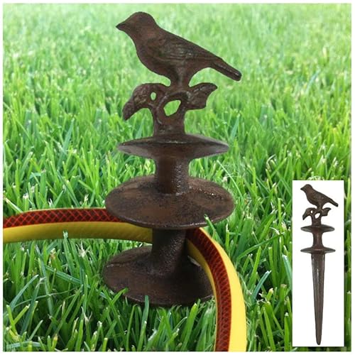 Gusseisen Umlenkpflock Dunkelbraun - Vogel - Gartenschlauch Führung mit Erdspieß - Deko Garten Schauch Führung Halter Eisen Pflock Gusseisen Umlenkpflock Dunkelbraun - Vogel - Gartenschlauch Führung mit Erdspieß - Deko Garten Schauch Führung Halter Eisen Pflock von Spetebo