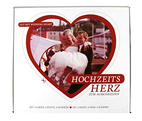 Spetebo Hochzeits Herz zum Ausschneiden - 2x1,8 m - Hochzeitsspiel mit Scheren und Stiften von Spetebo