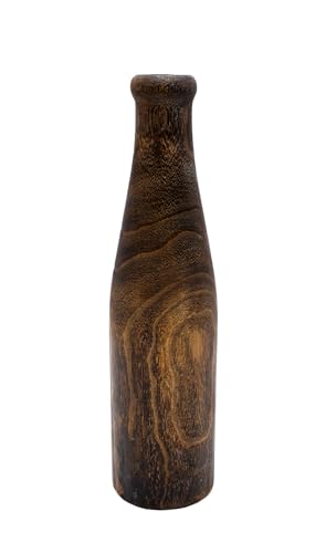 Holz Blumenvase XXL Flasche braun - 40 cm - Deko Vase für Kunstpflanzen - Tischdeko Fensterdeko für Pampasgras Trockenblumen von Spetebo