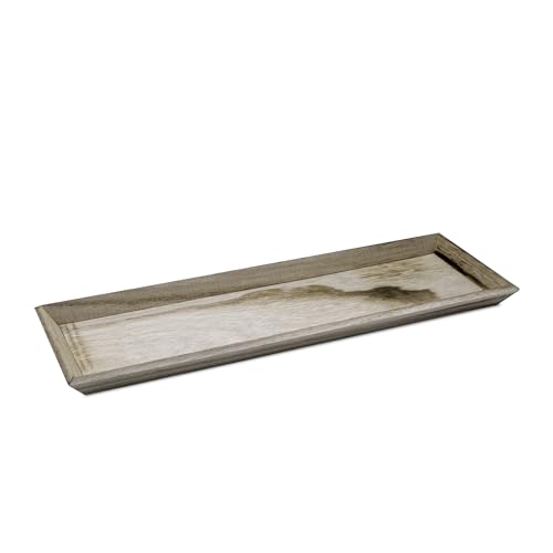 Holz Deko Tablett rechteckig klein - 49 x 16 cm - Kerzentablett Natur mit schrägem Rand - Tisch Deko Servier Kerzen Brett Weihnachten von Spetebo