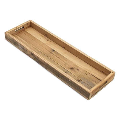 Holz Dekotablett Natur mit Rand - 50 x 18 cm - Kerzentablett rechteckig mit Griffen - Holztablett Tisch Deko Tablett Kerzenbrett für Gestecke Weihnachten Geschenke von Spetebo