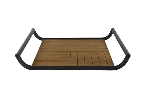 Holz Servierablett rechteckig - 34 x 25 cm - Holztablett mit Griff - Servier Platte Tisch Deko Kerzen Tablett von Spetebo