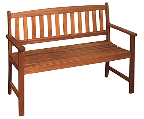 Spetebo Holz Sitzbank aus Eukalyptus 2-Sitzer - 110x86x56,5 cm - Outdoor Lounge Garten Bank massiv FSC von Spetebo