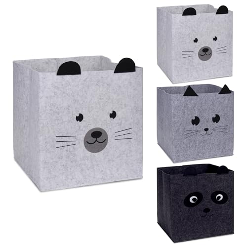 Katzen Aufbewahrungs Box 3er Set - 32 x 32 cm - Faltbare Sortierbox für Würfelregale - Regal Kinder Spielzeugkiste Ordnungsbox Würfel Stofbox Katzen Aufbewahrungs Box 3er Set - 32 x 32 cm - Faltbare Sortierbox für Würfelregale - Regal Kinder Spielzeugkiste Ordnungsbox Würfel Stofbox von Spetebo
