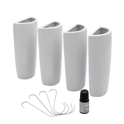 Keramik Luftbefeuchter halbrund für Heizkörper 4er Set - 19 x 9 cm - Wasserverdunster zum Einhängen an Heizkörpern - Universal Raumbefeuchter Wasser Verdampfer kabellos von Spetebo
