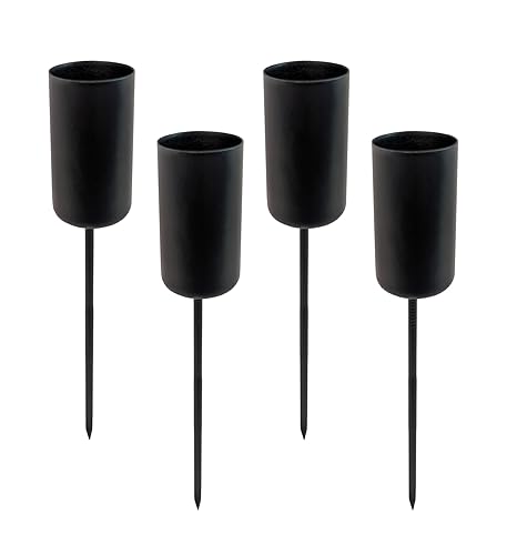 Kerzenpick für Tafelkerzen 4er Set - schwarz - Kerzenhalter für Stabkerzen - Kerzen Stecker für Advents und Weihnachts Gesteck Kerzenpick für Tafelkerzen 4er Set - schwarz - Kerzenhalter für Stabkerzen - Kerzen Stecker für Advents und Weihnachts Gesteck von Spetebo